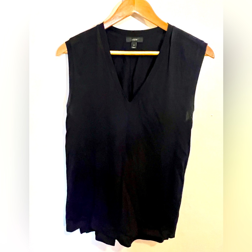 J Crew Black Sleeveless V Neck Tunic